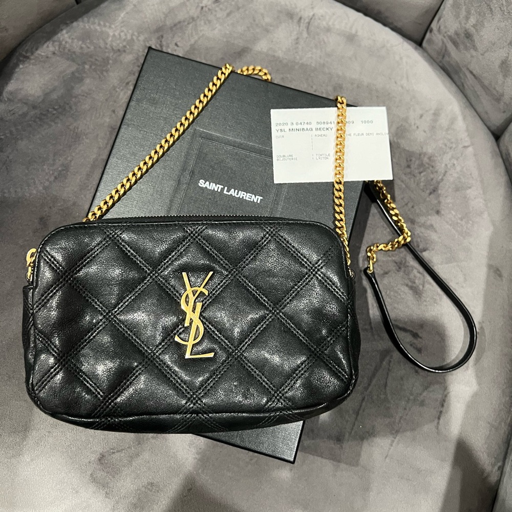 Yves Saint Laurent Becky double zip crossbody bag - Picture 1 of 13